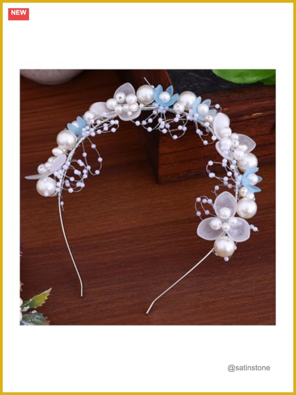 Pearl Flower Bridal Headband Wedding Hair Accessory for Women and Girls